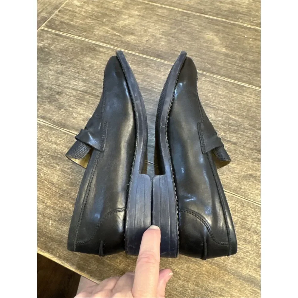 SANDRO MOSCOLONI MAESTRO BLACK PENNY LOAFER‎ Black Size 8 Made In Brazil